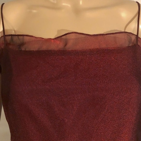 Georgiou Studio Wine Spaghetti Straps Evening Gown - Picture 4 of 9
